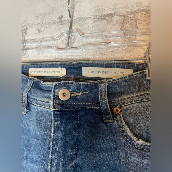 Anthropologie Pilcro and the Letterpress Slim Straight Cropped Jeweled Jeans - Picture 2 of 7